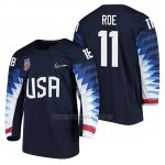 Camiseta USA Team Hockey 2018 Olympic Garrett Roe 2018 Olympic Azul Camiseta USA Team Hockey 2018 Olympic Garrett Roe 2018 Olympic Azul