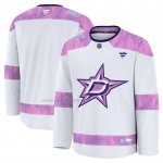 Camiseta Hockey Dallas Stars 2024 Fights Cancer Blanco Camiseta Hockey Dallas Stars 2024 Fights Cancer Blanco