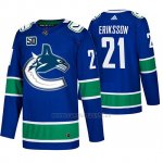Camiseta Vancouver Canucks Loui Eriksson Primera Autentico Azul Camiseta Vancouver Canucks Loui Eriksson Primera Autentico Azul