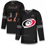 Camiseta Hockey Carolina Hurricanes Justin Faulk 2020 USA Flag Negro Camiseta Hockey Carolina Hurricanes Justin Faulk 2020 USA Flag Negro