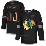 Camiseta Hockey Chicago Blackhawks Clark Griswold 2020 USA Flag Negro Camiseta Hockey Chicago Blackhawks Clark Griswold 2020 USA Flag Negro