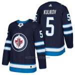 Camiseta Hockey Hombre Autentico Winnipeg Jets 5 Dmitry Kulikov Home 2018 Azul Camiseta Hockey Hombre Autentico Winnipeg Jets 5 Dmitry Kulikov Home 2018 Azul