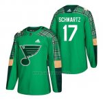 Camiseta St. Louis Blues Jaden Schwartz 2018 St. Patrick's Day Verde Camiseta St. Louis Blues Jaden Schwartz 2018 St. Patrick's Day Verde