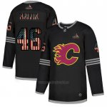 Camiseta Hockey Calgary Flames Hrivik 2020 USA Flag Negro Camiseta Hockey Calgary Flames Hrivik 2020 USA Flag Negro