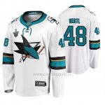 Camiseta Hockey San Jose Sharks Segunda Tomas Hertl Stanley Cup Playoffs Blanco Camiseta Hockey San Jose Sharks Segunda Tomas Hertl Stanley Cup Playoffs Blanco