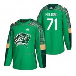Camiseta Columbus Blue Jackets Nick Foligno 2018 St. Patrick's Day Verde Camiseta Columbus Blue Jackets Nick Foligno 2018 St. Patrick's Day Verde