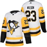 Camiseta Hockey Hombre Autentico Pittsburgh Penguins 23 Scott Wilson Away 2018 Blanco Camiseta Hockey Hombre Autentico Pittsburgh Penguins 23 Scott Wilson Away 2018 Blanco