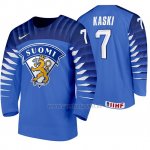 Camiseta Hockey Finlandia Oliwer Kaski Away 2020 IIHF World Championship Azul Camiseta Hockey Finlandia Oliwer Kaski Away 2020 IIHF World Championship Azul