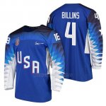 Camiseta USA Team Hockey 2018 Olympic Chad Billins Blue 2018 Olympic Camiseta USA Team Hockey 2018 Olympic Chad Billins Blue 2018 Olympic