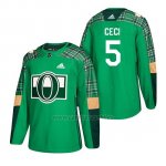 Camiseta Ottawa Senators Cody Ceci 2018 St. Patrick's Day Verde Camiseta Ottawa Senators Cody Ceci 2018 St. Patrick's Day Verde
