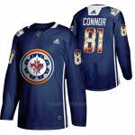 Camiseta Hockey Winnipeg Jets Kyle Connor 2020 Wasac Night Indigenous Heritage Azul Camiseta Hockey Winnipeg Jets Kyle Connor 2020 Wasac Night Indigenous Heritage Azul