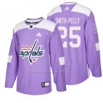 Camiseta Washington Capitals Devante Smith Pelly Hockey Fights Cancer Violeta Camiseta Washington Capitals Devante Smith Pelly Hockey Fights Cancer Violeta