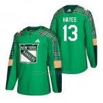 Camiseta New York Rangers Kevin Hayes 2018 St. Patrick's Day Verde Camiseta New York Rangers Kevin Hayes 2018 St. Patrick's Day Verde