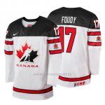 Camiseta Canada Team Liam Foudy 2018 Iihf World Championship Jugador Blanco Camiseta Canada Team Liam Foudy 2018 Iihf World Championship Jugador Blanco