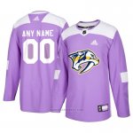 Camiseta Hockey Hombre Nashville Predators Personalizada Violeta Camiseta Hockey Hombre Nashville Predators Personalizada Violeta