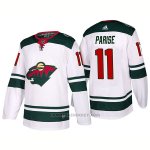 Camiseta Hockey Hombre Minnesota Wild 11 Zach Parise Away 2017-2018 Blanco Camiseta Hockey Hombre Minnesota Wild 11 Zach Parise Away 2017-2018 Blanco