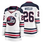 Camiseta Mujer Winnipeg Jets Blake Wheeler Heritage Breakaway Blanco Camiseta Mujer Winnipeg Jets Blake Wheeler Heritage Breakaway Blanco