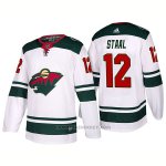 Camiseta Hockey Hombre Minnesota Wild 12 Eric Staal Away 2017-2018 Blanco Camiseta Hockey Hombre Minnesota Wild 12 Eric Staal Away 2017-2018 Blanco