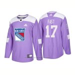 Camiseta Hockey Hombre Autentico New York Rangers 17 Jesper Fast Hockey Fights Cancer 2018 Violeta Camiseta Hockey Hombre Autentico New York Rangers 17 Jesper Fast Hockey Fights Cancer 2018 Violeta