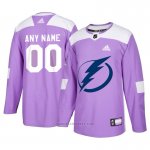 Camiseta Hockey Hombre Tampa Bay Lightning Personalizada Violeta Camiseta Hockey Hombre Tampa Bay Lightning Personalizada Violeta